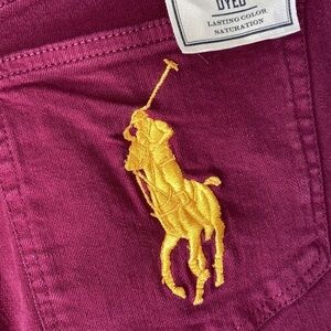 Polo Ralph Lauren jeans red plum color NEW high rise stretch Tompkins